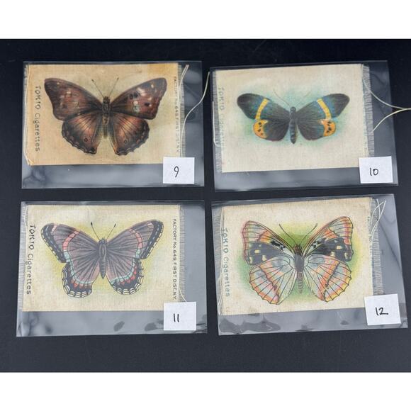 Assorted Antique Tokio Cigarettes Butterfly & Moth Silks - Picture 3 of 9